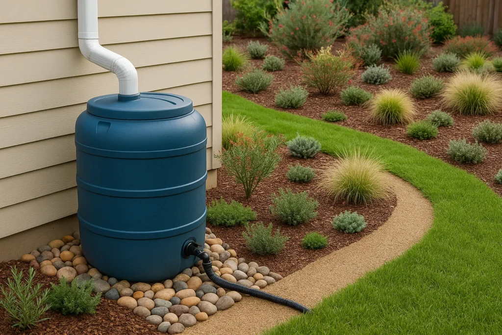 Rainwater Harvesting in Native Plant Garden