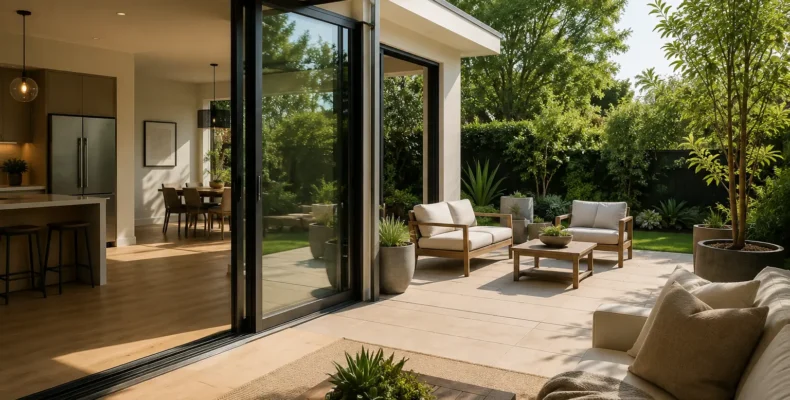 Warm home with inviting outdoor living area